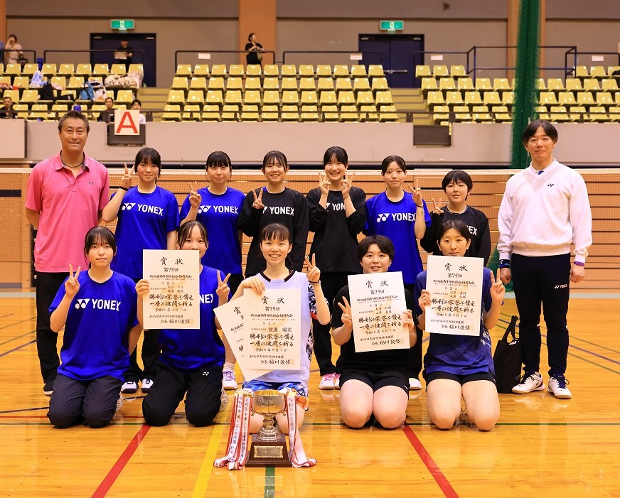 【女子バドミントン部】県総体結果（ダブルス・シングルスでインターハイ出場決定！学校対抗戦で北信越大会出場決定！）